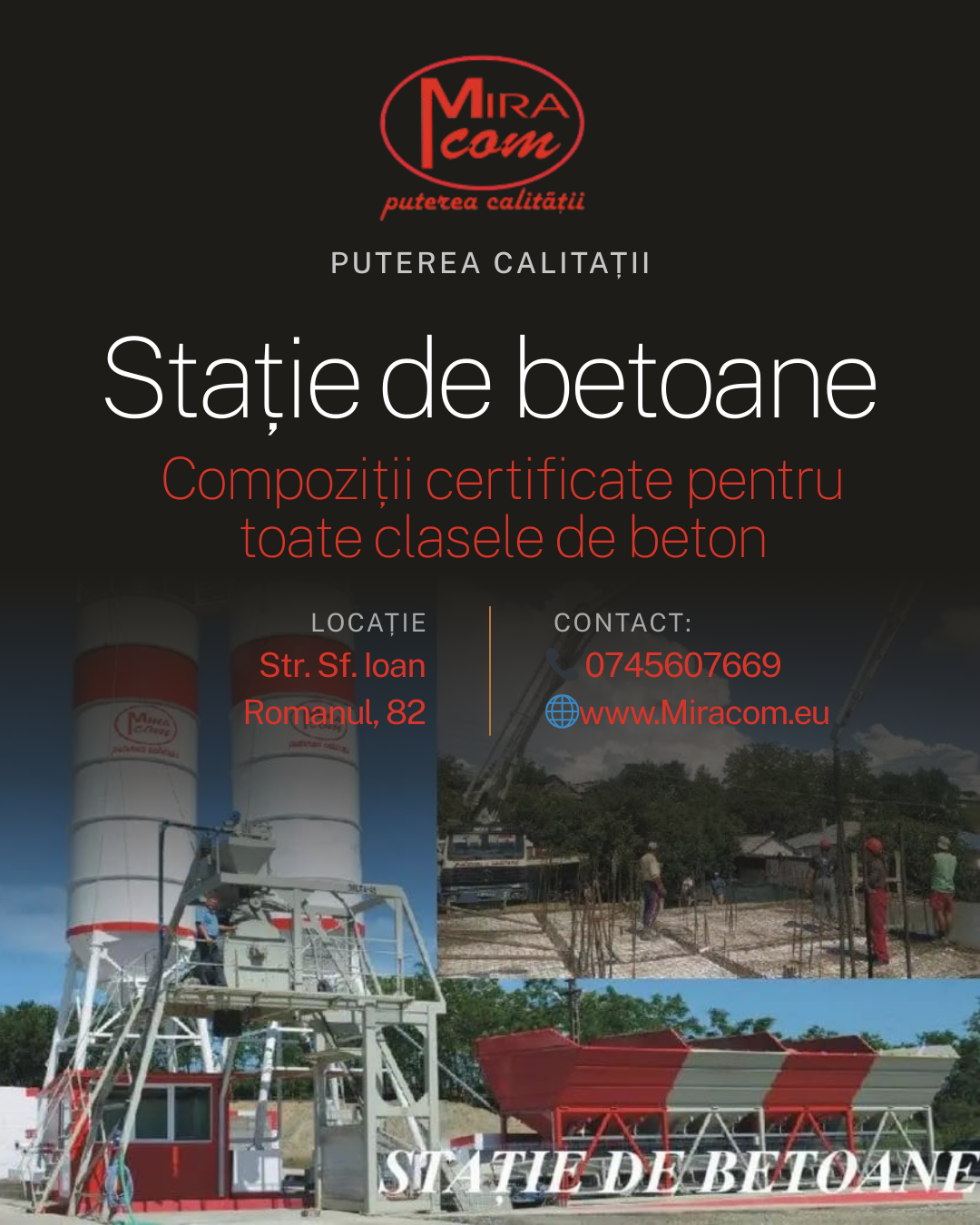 Poster Stație de betoane MiraCom Dorohoi